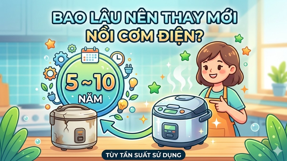 Bao lâu nên thay mới nồi cơm điện?