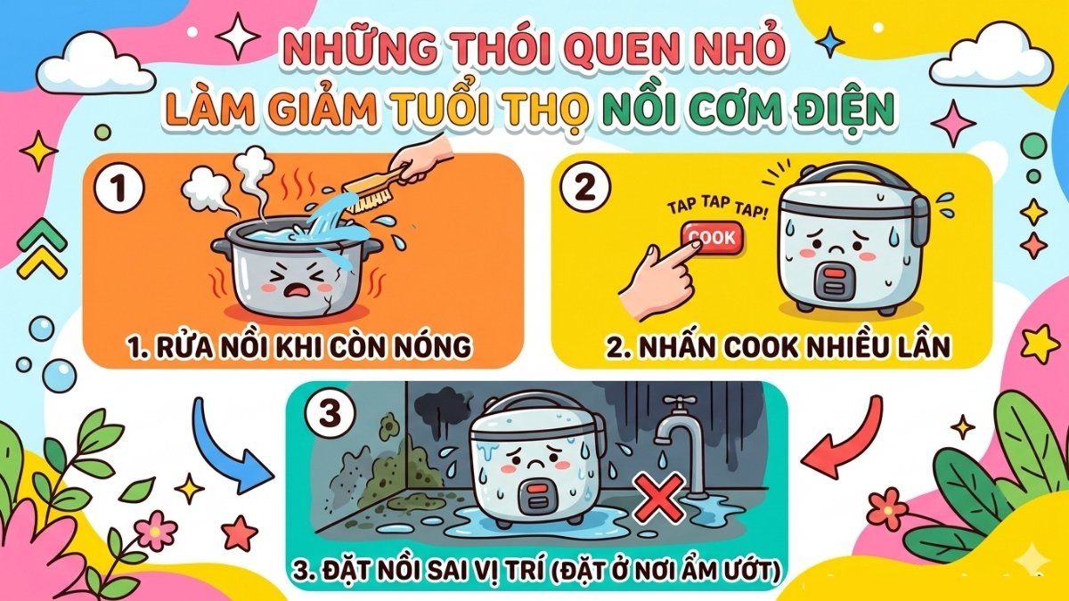 Thói quen sử dụng nồi cơm điện đúng cách