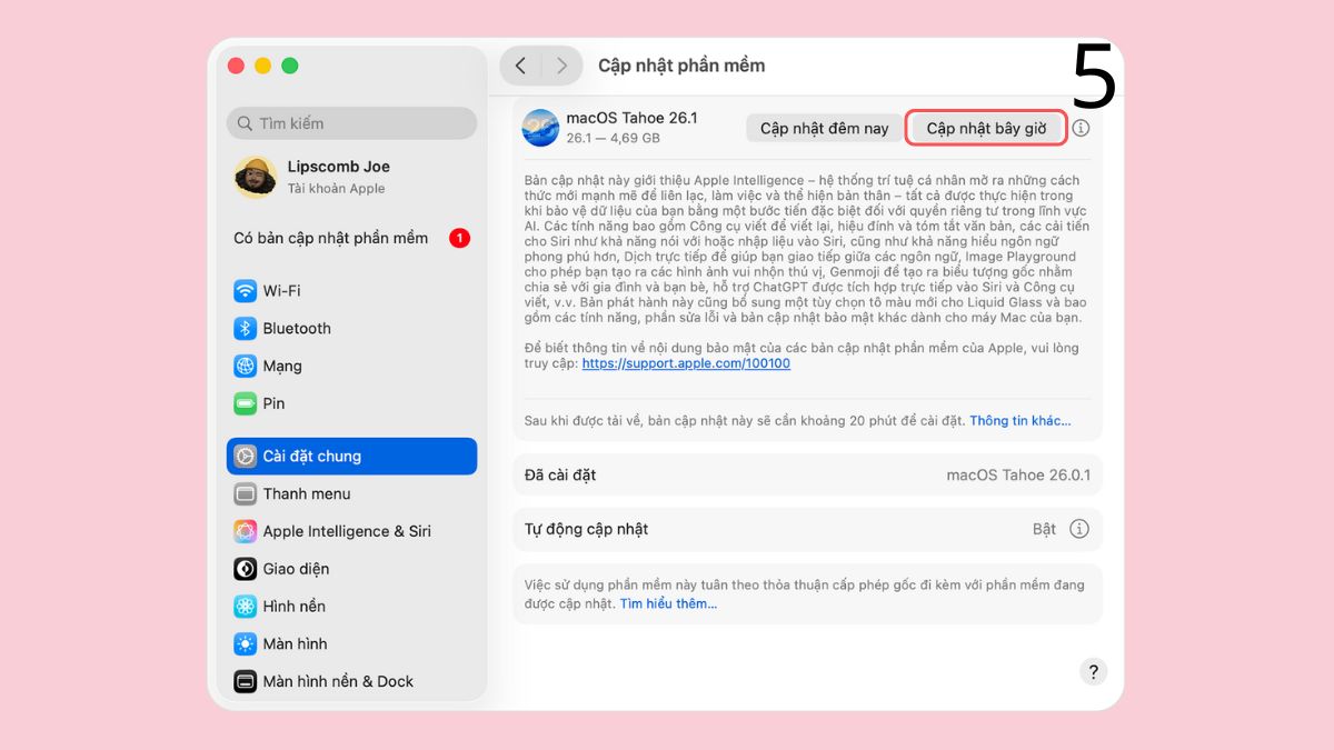 Cập nhật hệ điều hành mới nhất