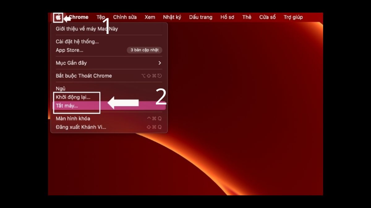 Cách tắt Macbook nhanh thông qua menu mặc định