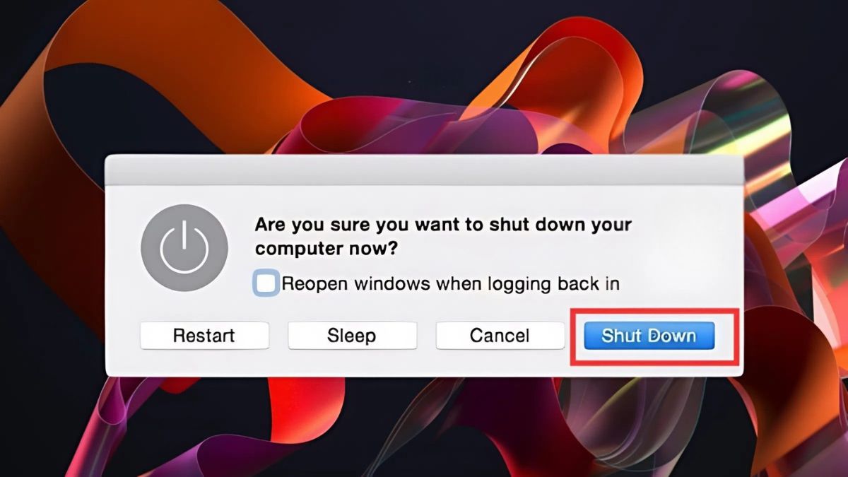 Cách tắt Macbook bằng phím nguồn