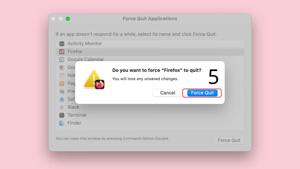 Buộc thoát ứng dụng thông qua Menu Apple