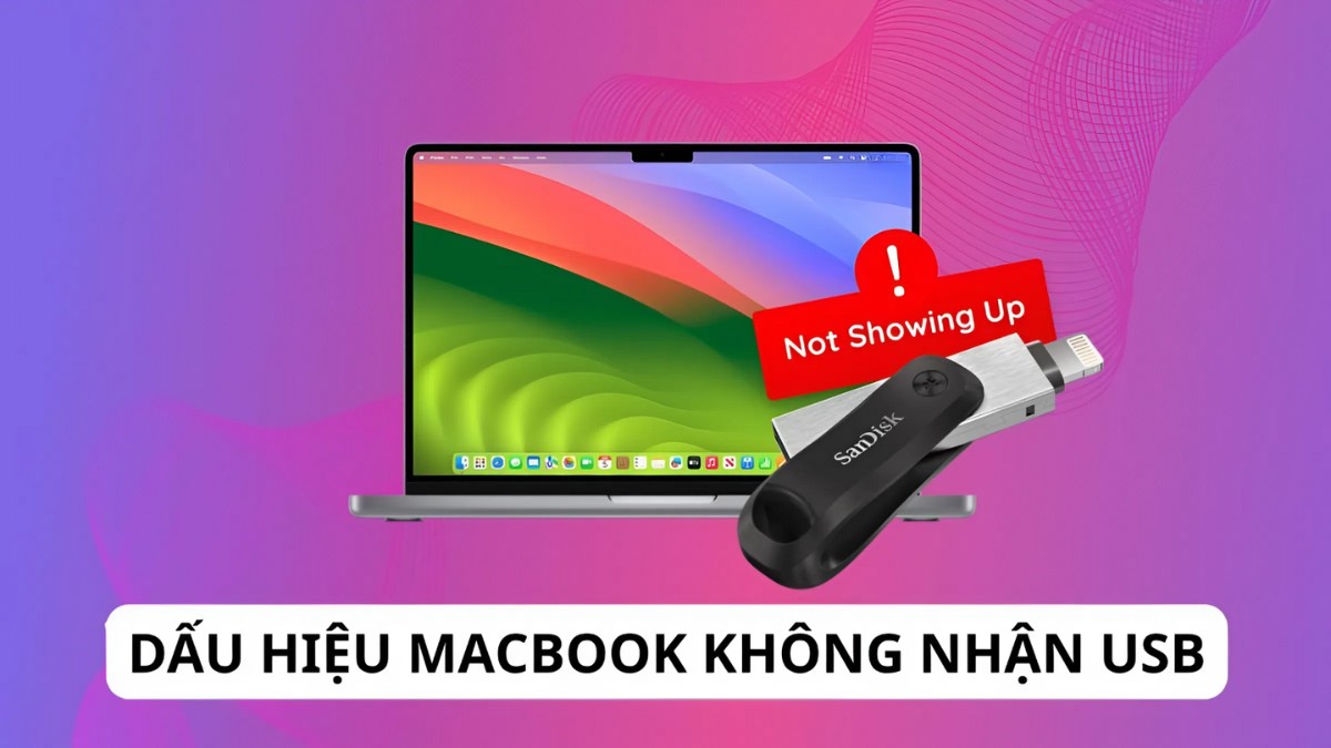 Dấu hiệu MacBook không nhận USB