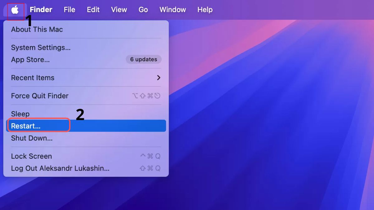 Khởi động lại MacBook