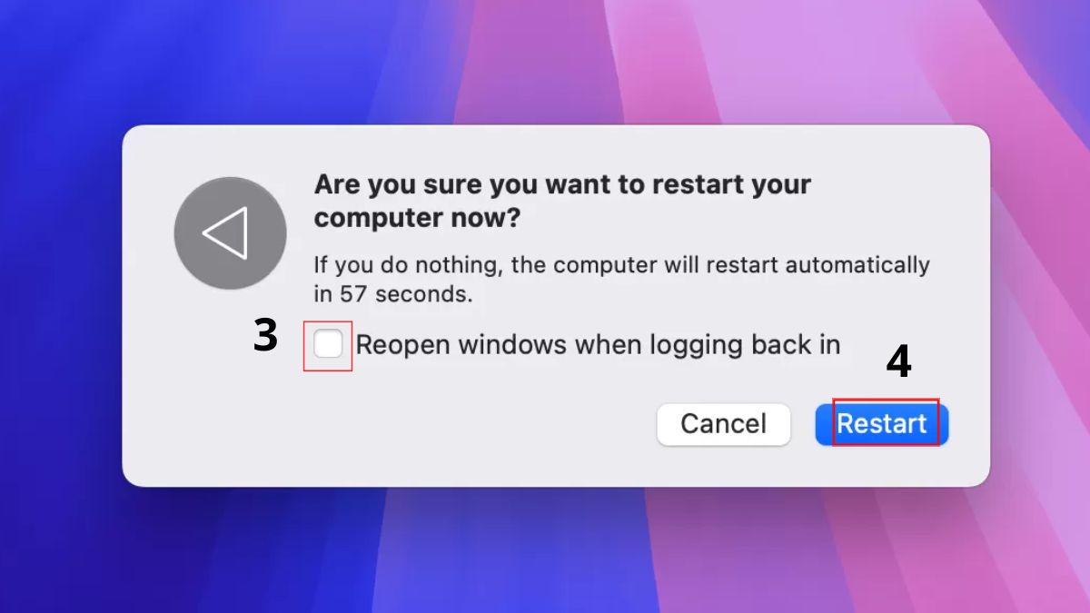 Khởi động lại MacBook
