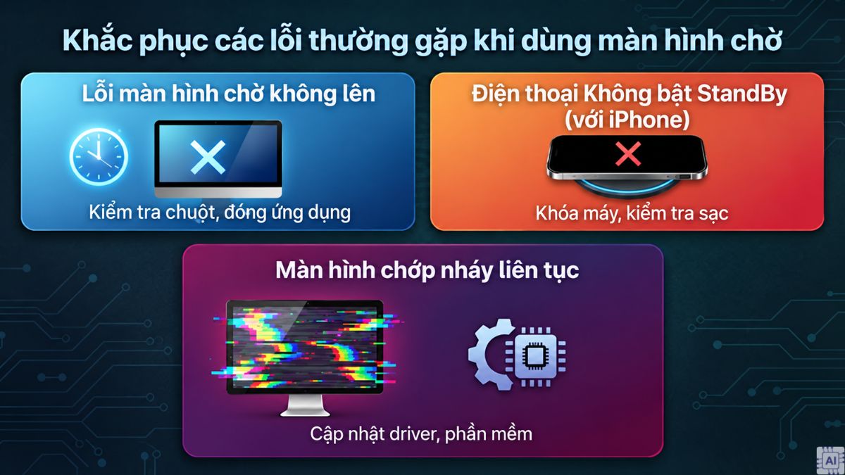 Khắc phục các lỗi thường gặp khi dùng màn hình chờ