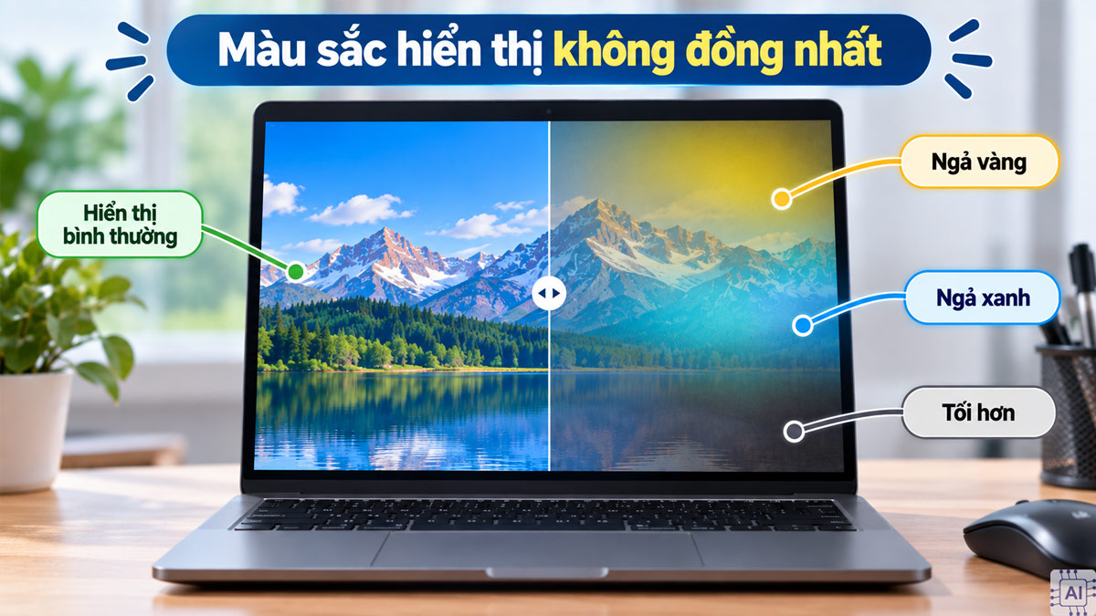 Màu sắc hiển thị không đồng nhất