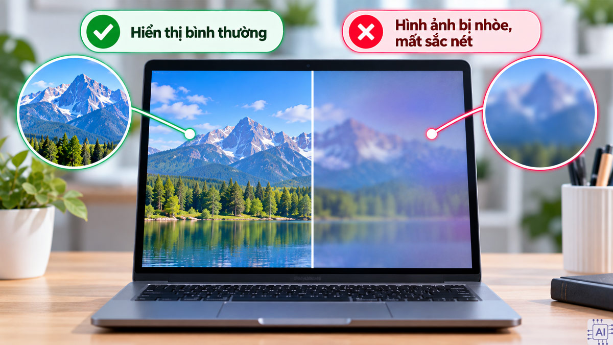 Hình ảnh bị nhòe và mất sắc nét