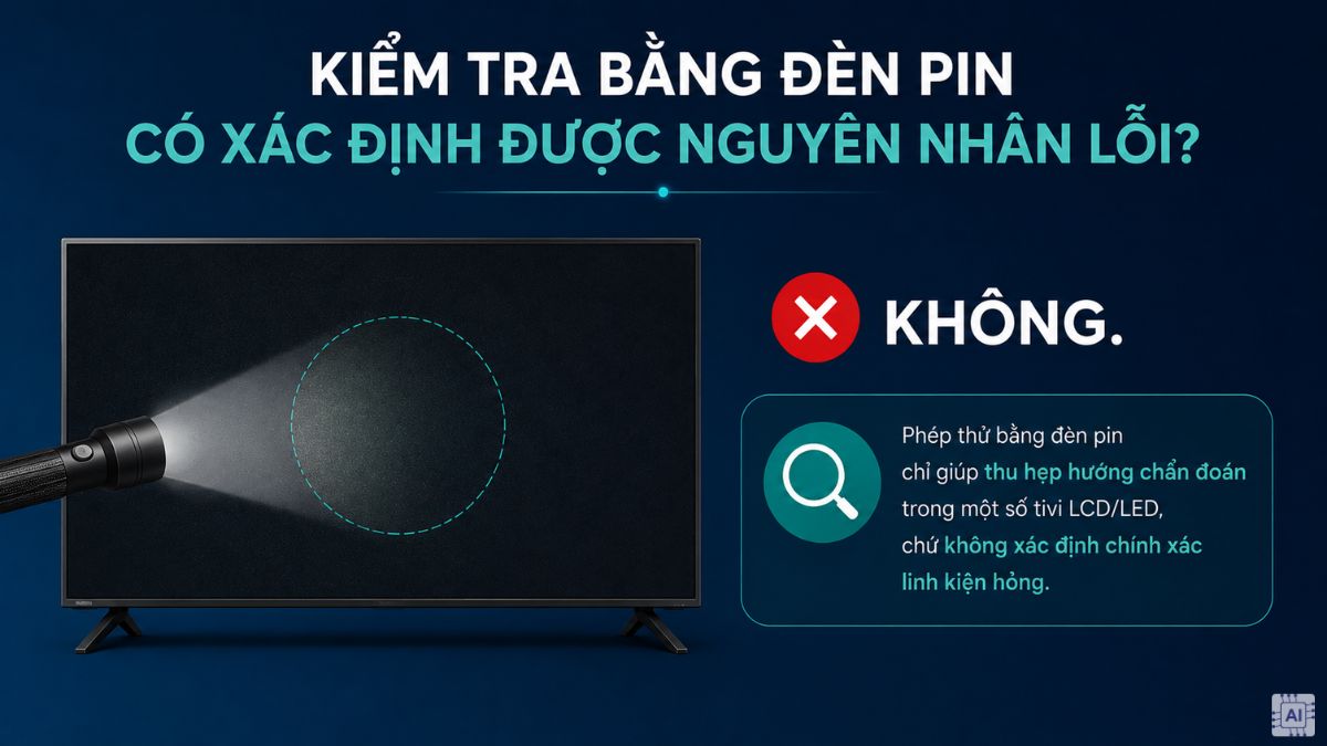 Kiểm tra bằng đèn pin có thực sự xác định được nguyên nhân lỗi màn hình không?