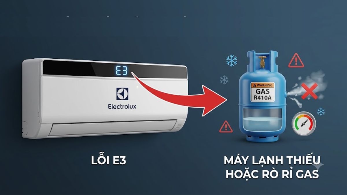 Máy lạnh bị thiếu gas hoặc rò rỉ gas