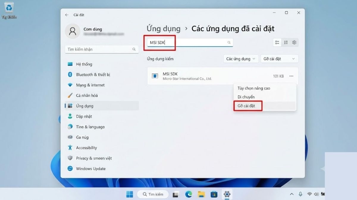 Cách xử lý lỗi MSI Center SDK