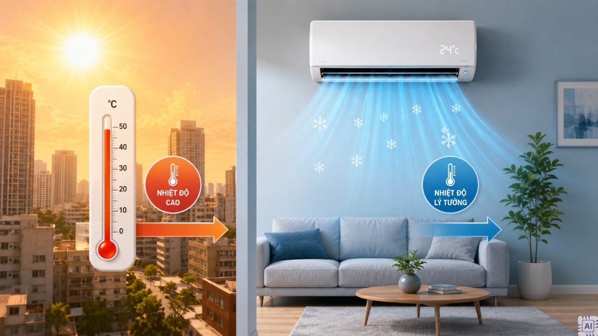 Nhiệt độ môi trường ảnh hưởng thời gian mở máy lạnh