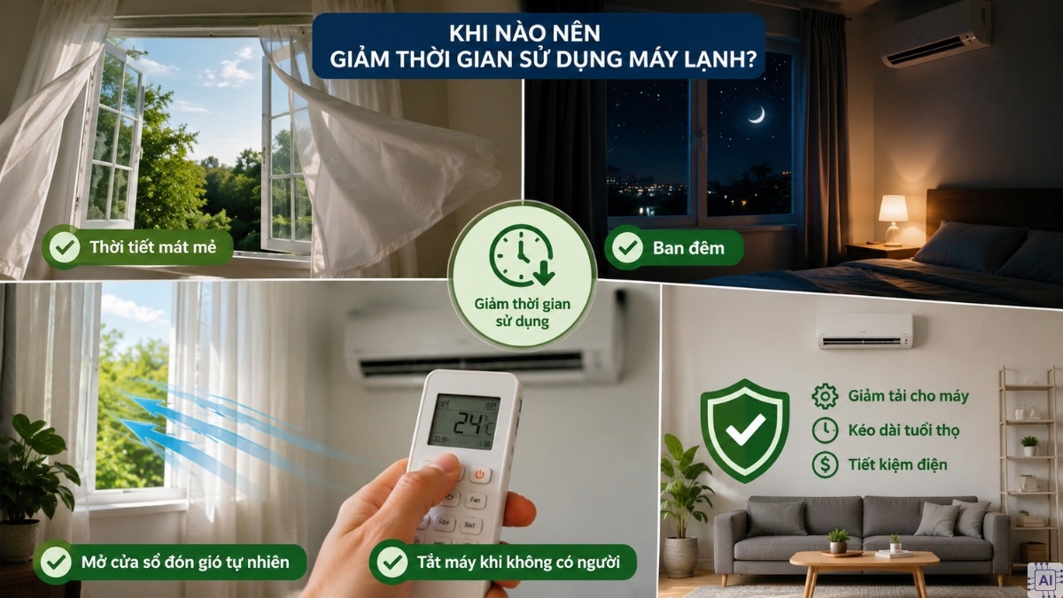 Khi nào nên giảm thời gian sử dụng máy lạnh?