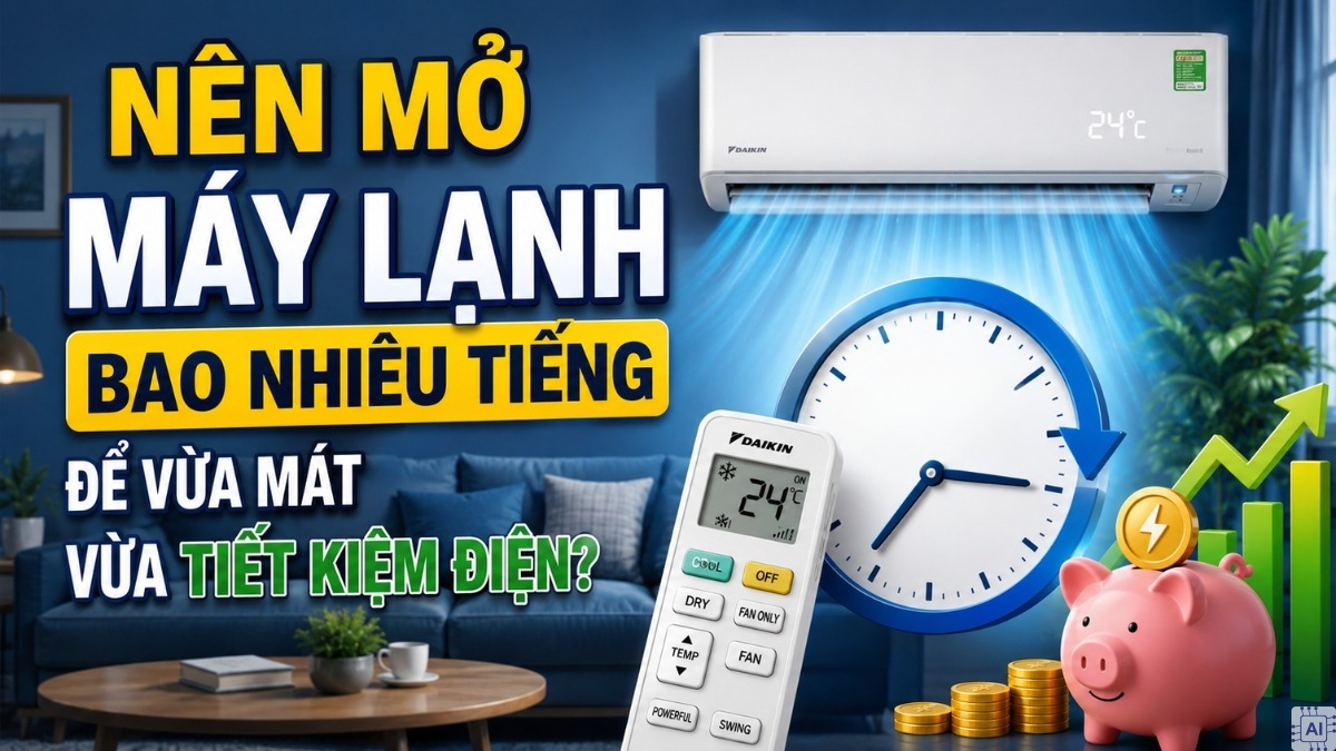 Nên mở máy lạnh bao nhiêu tiếng để vừa mát vừa tiết kiệm điện?