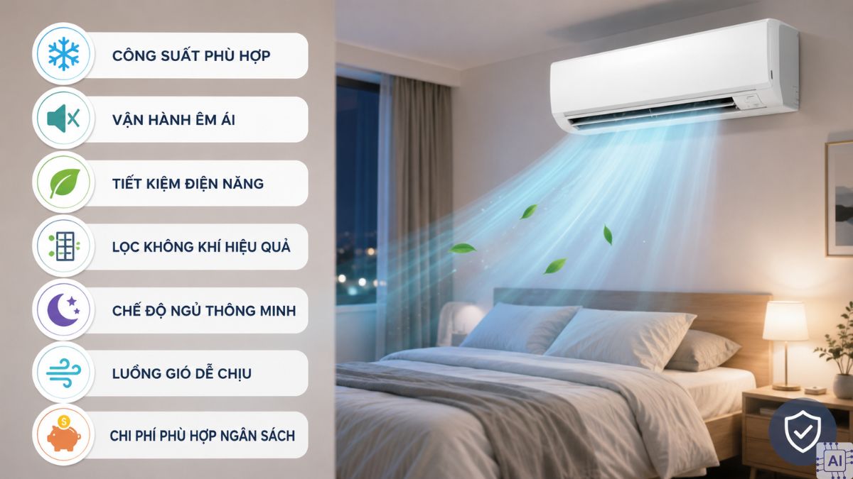 Tiêu chí quan trọng khi chọn máy lạnh cho phòng ngủ