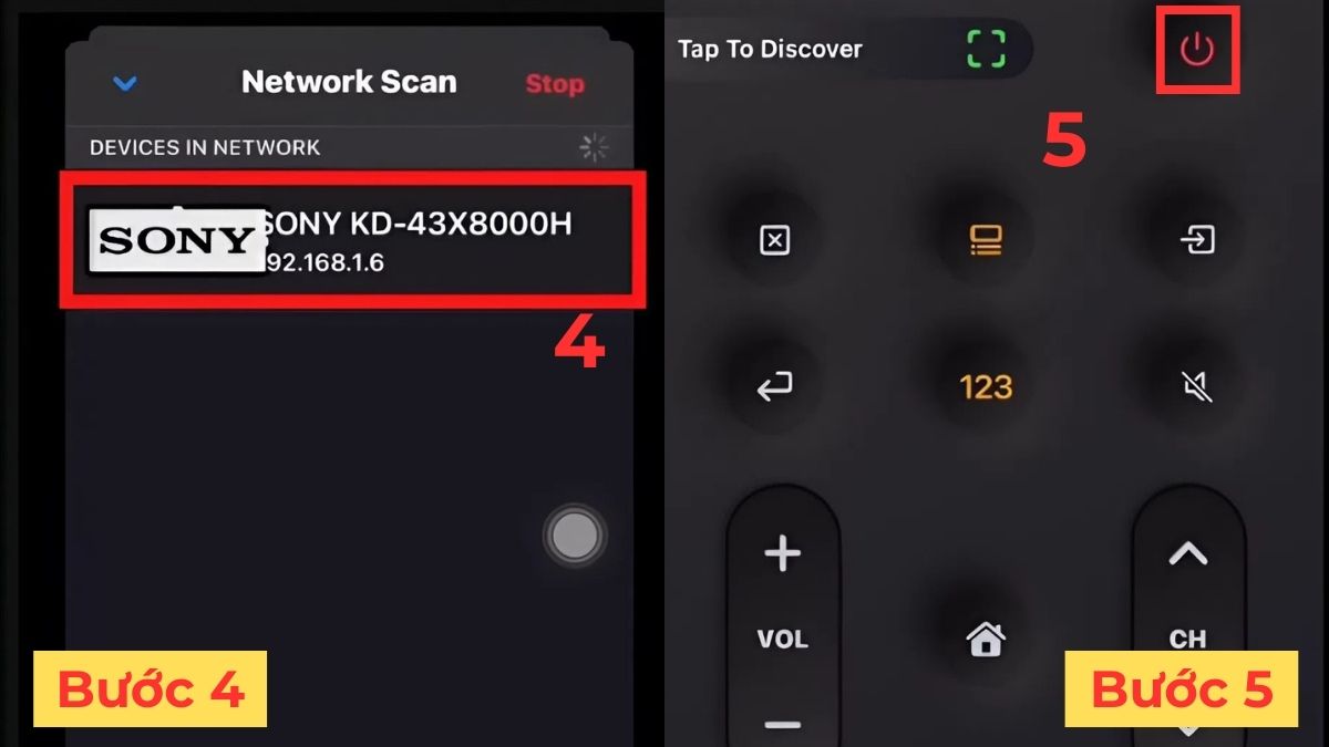 Dùng ứng dụng điều khiển tivi Sony trên điện thoại