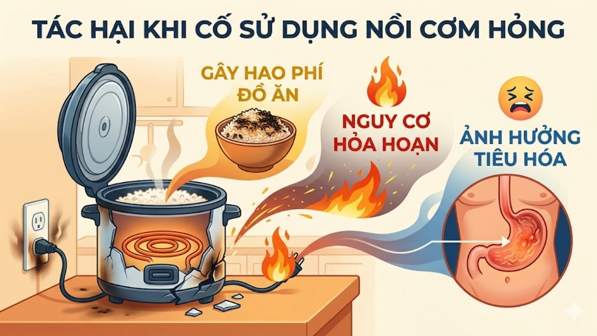 Có nên tiếp tục dùng nồi cơm điện khi nấu không chín?