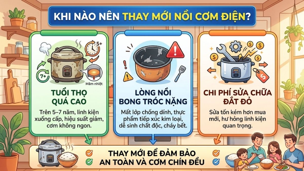 Khi nào bạn nên thay mới nồi cơm điện?