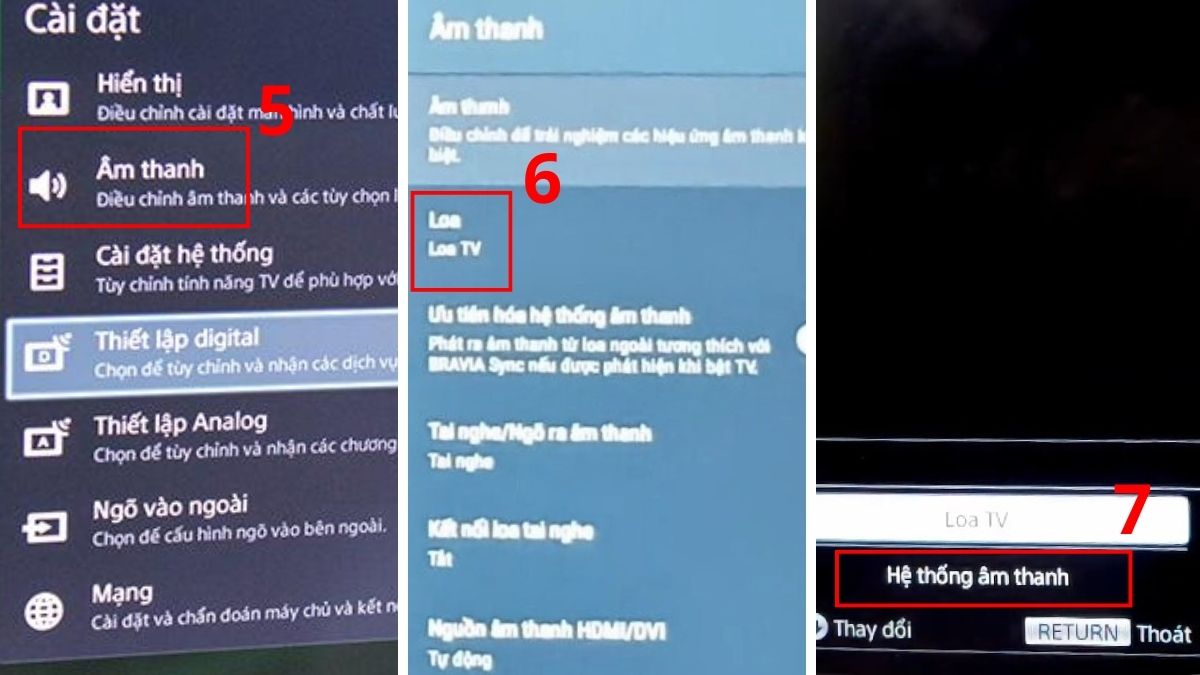 Cách thiết lập âm thanh qua cổng Optical