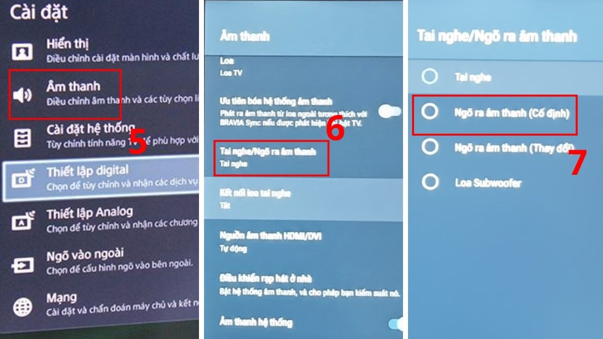 Cách thiết lập âm thanh qua jack 3.5mm
