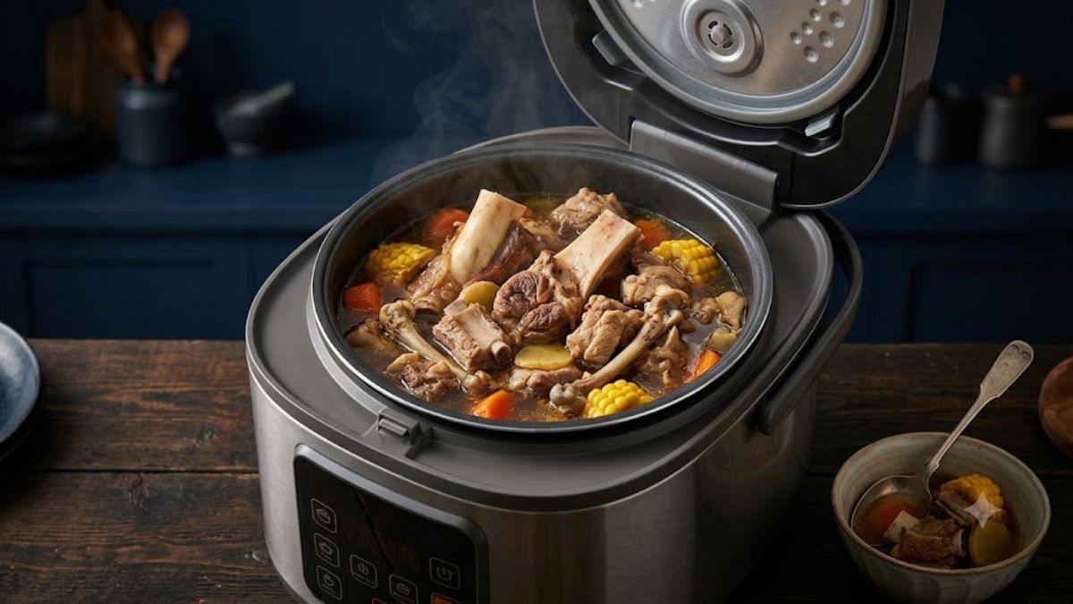 Hầm xương tiện lợi hơn từ nồi cơm điện