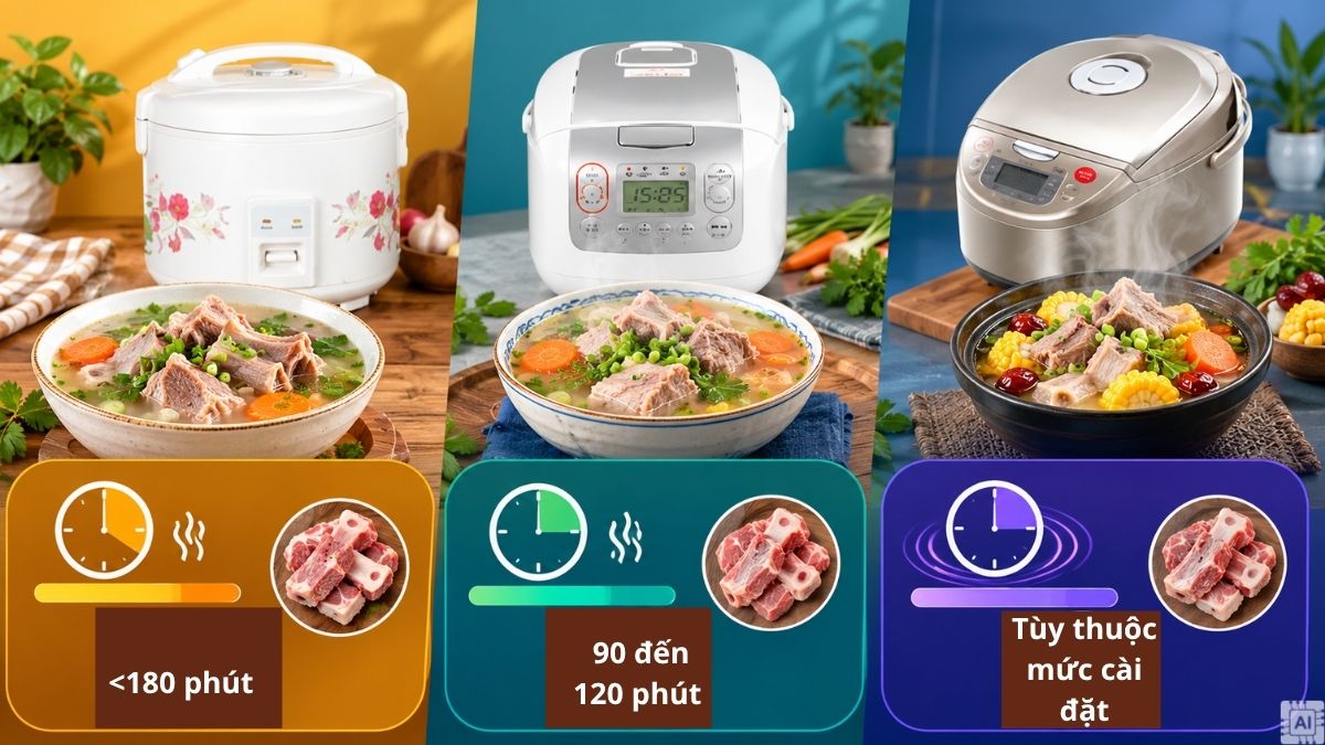 Ninh xương bằng nồi cơm điện bao lâu thì nhừ?