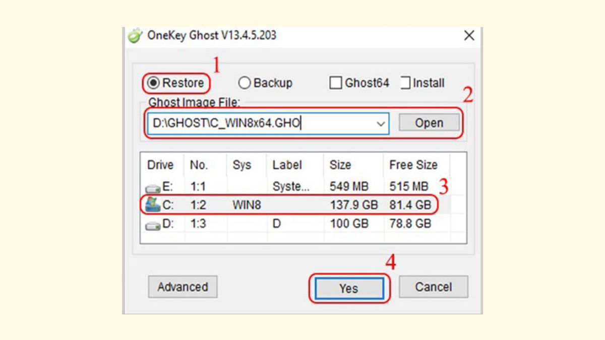 Bung File Ghost (Khôi phục hệ thống)