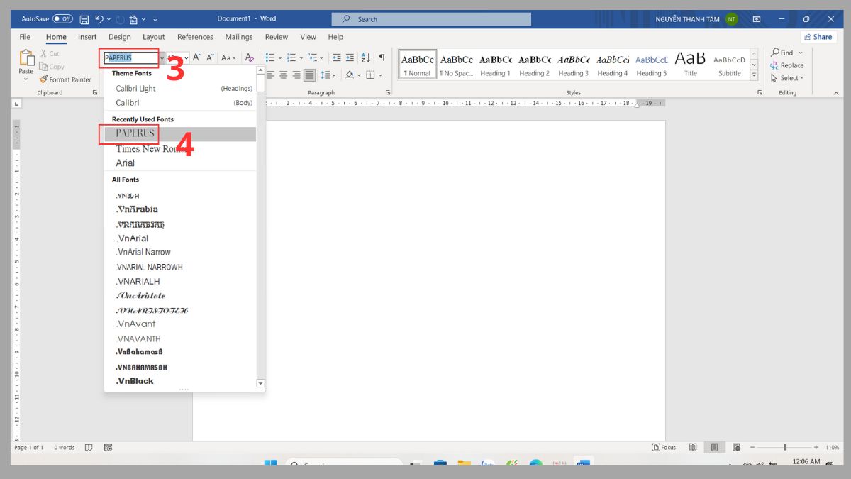 Cách sử dụng font OTF trong Word và Excel