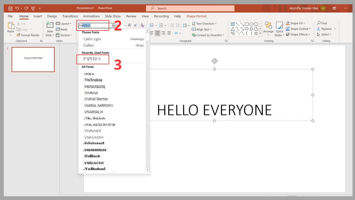 Cách sử dụng font OTF trong PowerPoint
