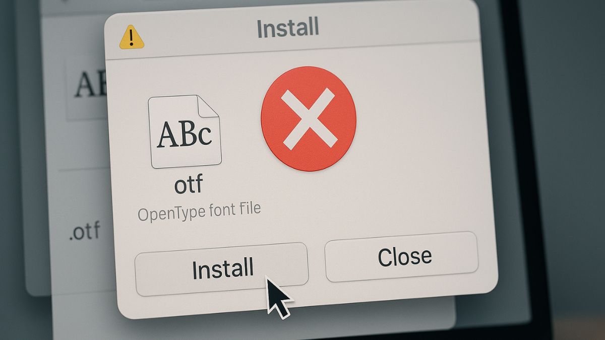Không cài đặt được font
