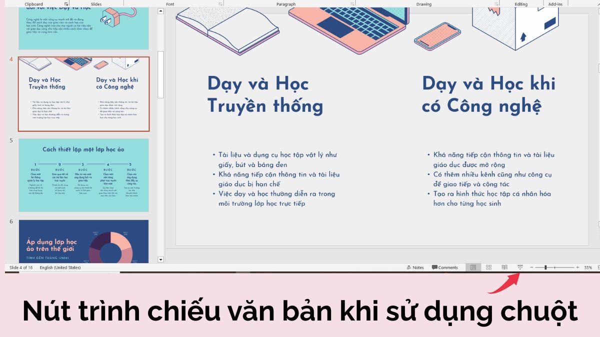 Các phím tắt thường sử dụng
