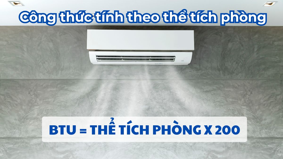 Công thức tính theo thể tích phòng