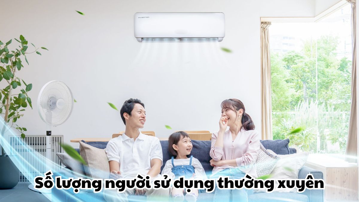 Số lượng người sử dụng thường xuyên có ảnh hưởng lớn đến việc lựa chọn điều hòa bao nhiêu BTU