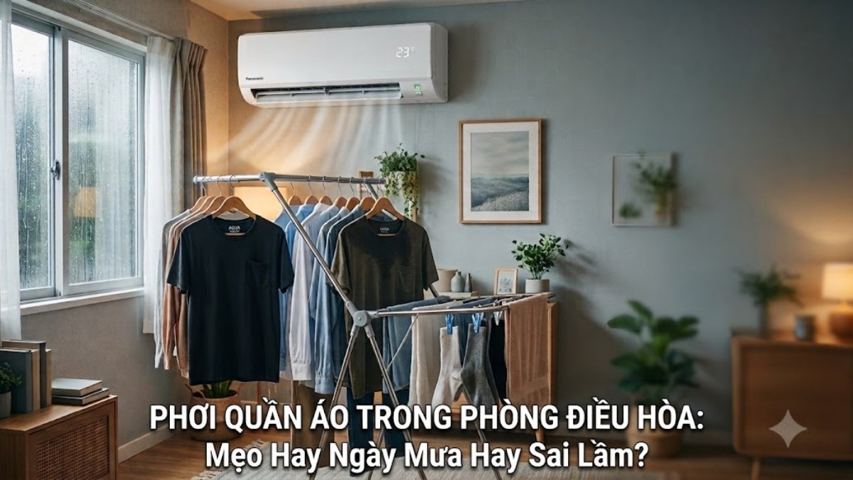 Phơi quần áo trong phòng điều hòa: Mẹo hay ngày mưa hay sai lầm?