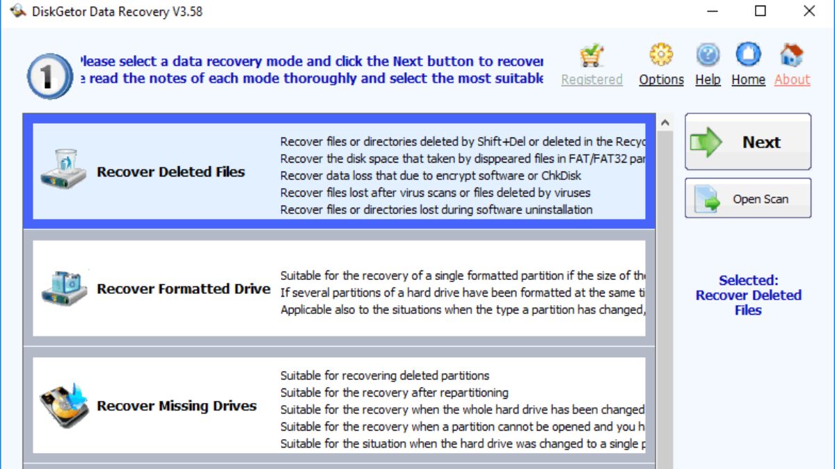 Dùng DiskGetor Data Recovery để phục hồi dữ liệu đã xóa