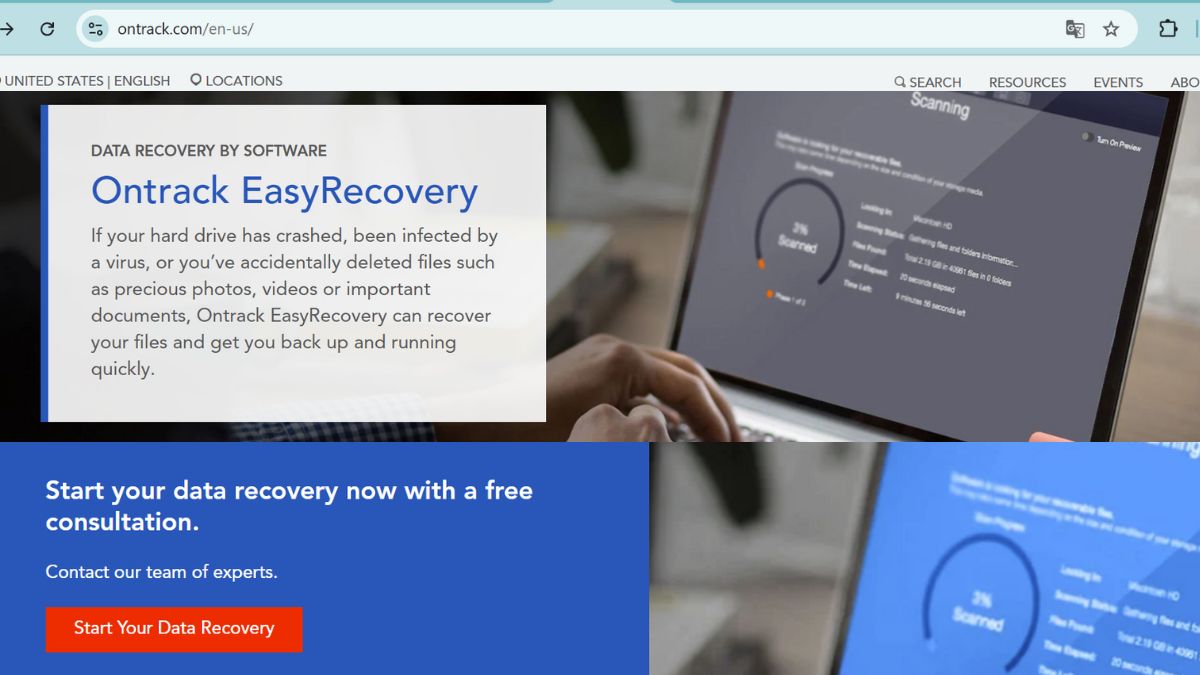 Sử dụng phần mềm OnTrack EasyRecovery để phục hồi tệp tin