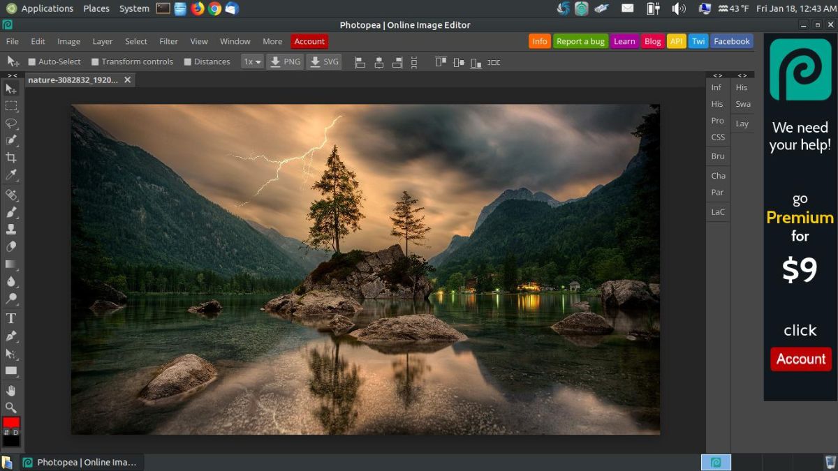 Photopea miễn phí hoàn toàn