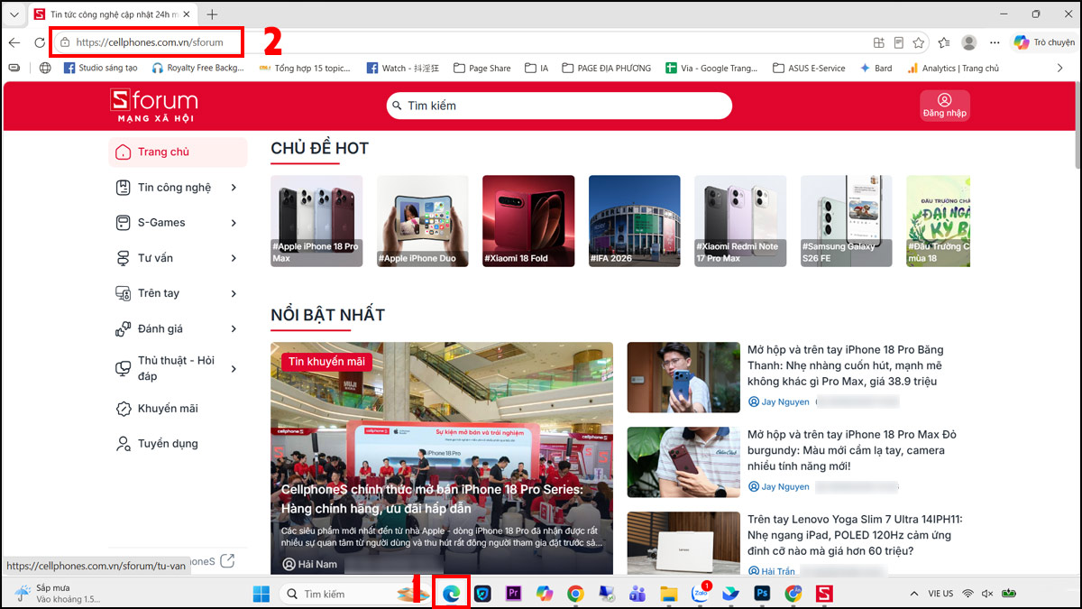 Ghim website bằng Microsoft Edge: