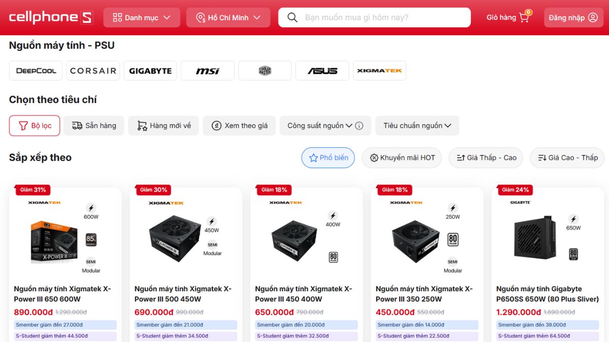 Mua nguồn máy tính PSU ở đâu uy tín?