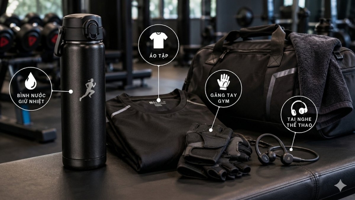 Bình nước, đồ tập gym là món quà tuyệt vời nếu bạn trai yêu thích thể thao, tập gym