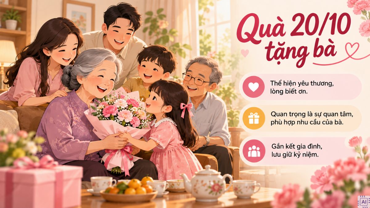Tặng quà 20/10 cho bà mang nhiều ý nghĩa