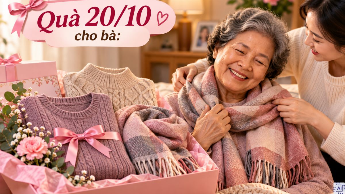 Tặng bà Áo ấm, khăn choàng, áo len mỏng vào ngày phụ nữ Việt Nam