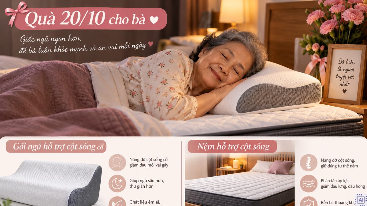 Gối ngủ, nệm hỗ trợ cột sống