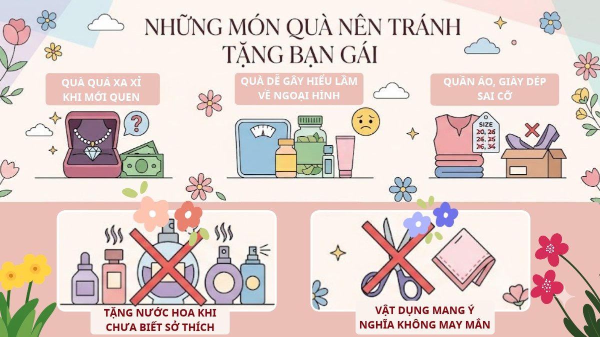 Một số món đồ nên tránh làm quà tặng