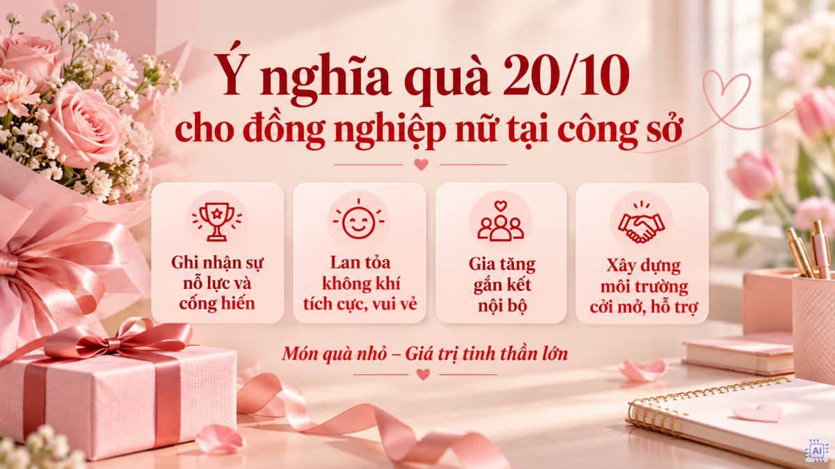 Ý nghĩa quà 20/10 cho đồng nghiệp nữ tại công sở