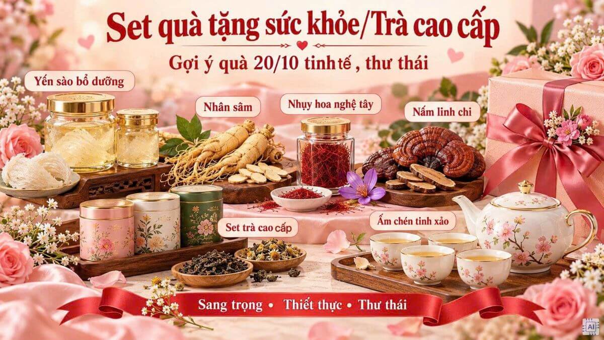 Set quà tặng sức khỏe/Trà cao cấp là món quà ý nghĩa tặng sếp nữ