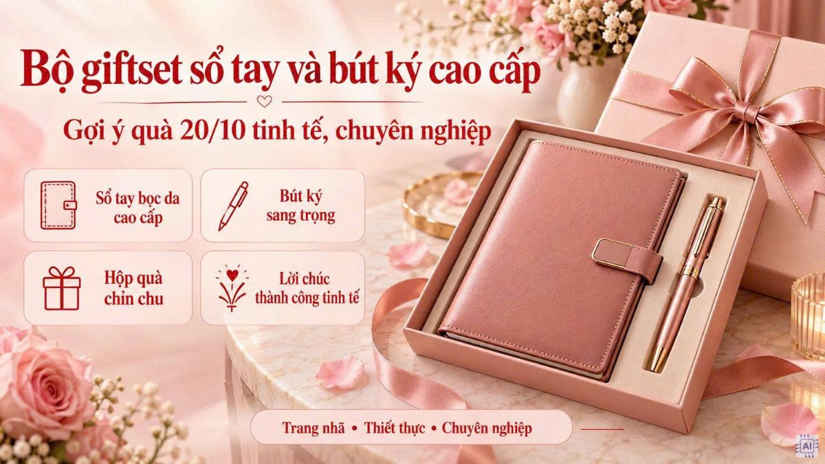 Bộ giftset sổ tay và bút ký cao cấp là một món quà tặng 20/10 ý nghĩa
