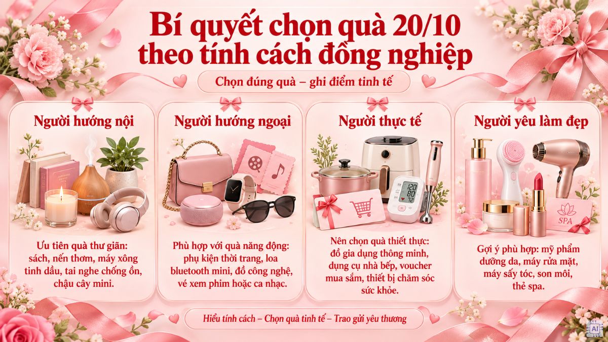 Bí quyết chọn quà 20/10 cho đồng nghiệp nữ