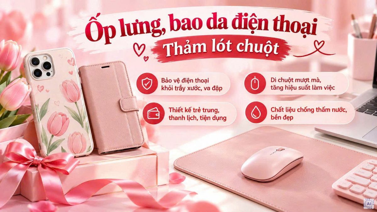 Quà 20/10 cho đồng nghiệp nữ Ốp lưng, bao da điện thoại/Thảm lót chuột