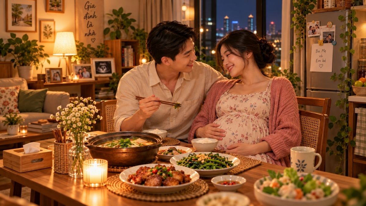 Thư tay, bữa tối tự nấu là một món quà cảm động cho mẹ bầu vào 20/10